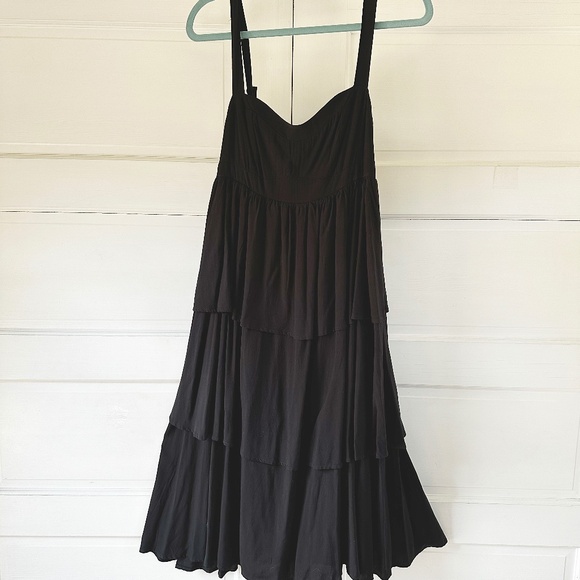 Tiered Ruffled Little Black Dress by Teza Collection – NWOT - Picture 1 of 8